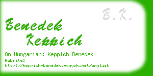 benedek keppich business card